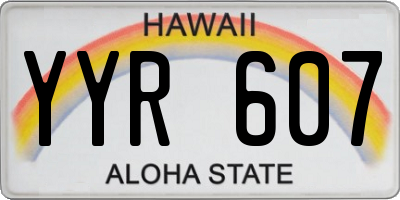 HI license plate YYR607
