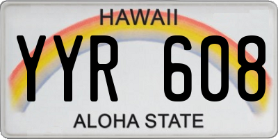 HI license plate YYR608