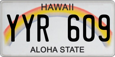 HI license plate YYR609
