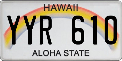 HI license plate YYR610