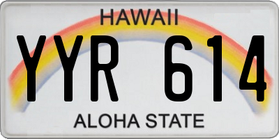 HI license plate YYR614