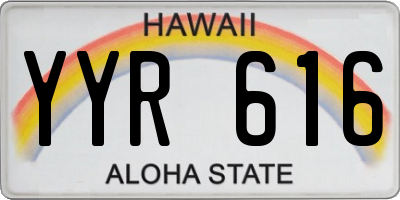 HI license plate YYR616