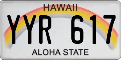 HI license plate YYR617