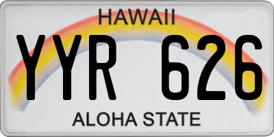 HI license plate YYR626