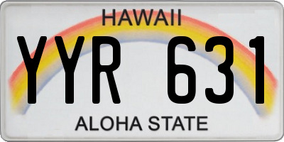 HI license plate YYR631