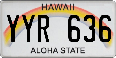 HI license plate YYR636