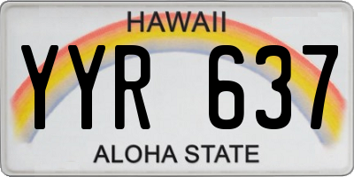 HI license plate YYR637