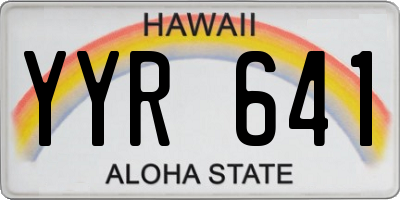 HI license plate YYR641