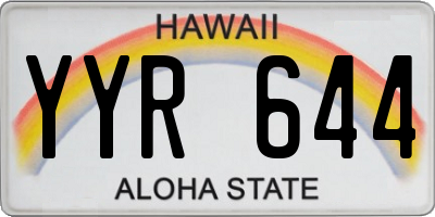 HI license plate YYR644