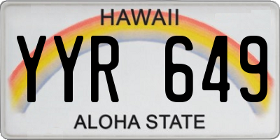 HI license plate YYR649