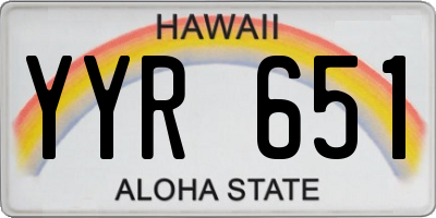 HI license plate YYR651