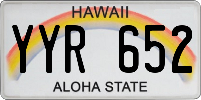 HI license plate YYR652