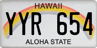 HI license plate YYR654