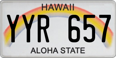HI license plate YYR657