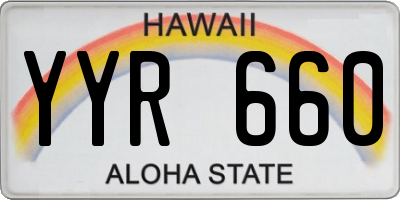 HI license plate YYR660