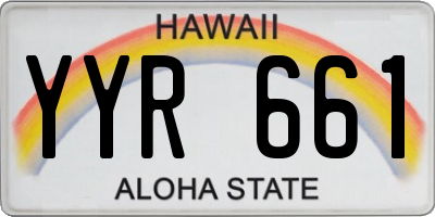 HI license plate YYR661