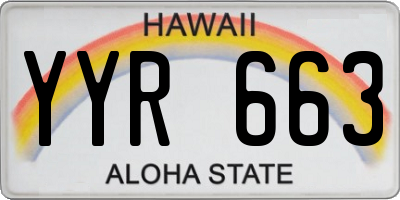 HI license plate YYR663