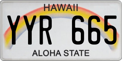 HI license plate YYR665