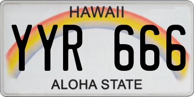 HI license plate YYR666