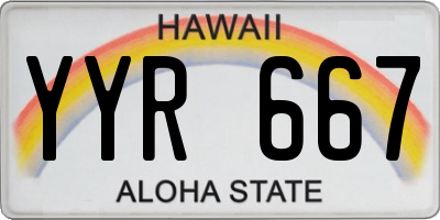HI license plate YYR667