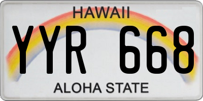 HI license plate YYR668
