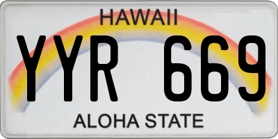 HI license plate YYR669