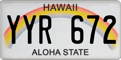 HI license plate YYR672