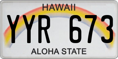 HI license plate YYR673