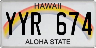 HI license plate YYR674