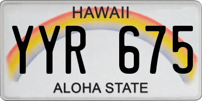HI license plate YYR675