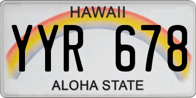 HI license plate YYR678