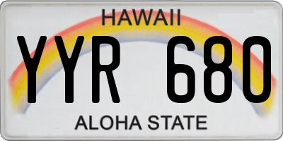 HI license plate YYR680