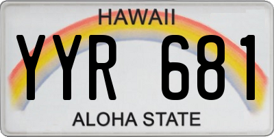 HI license plate YYR681