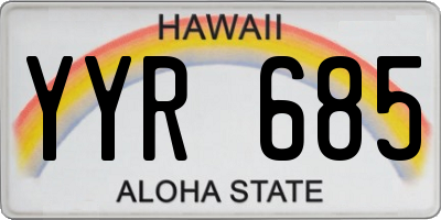 HI license plate YYR685