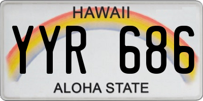 HI license plate YYR686