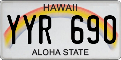 HI license plate YYR690