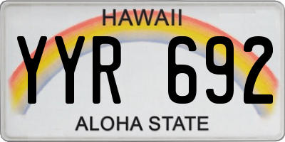 HI license plate YYR692
