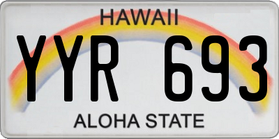 HI license plate YYR693