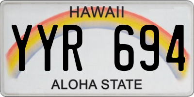 HI license plate YYR694