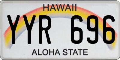 HI license plate YYR696