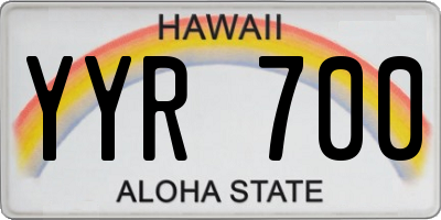 HI license plate YYR700