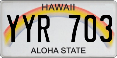 HI license plate YYR703