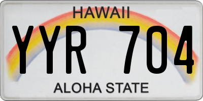 HI license plate YYR704