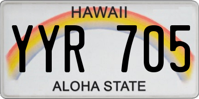 HI license plate YYR705
