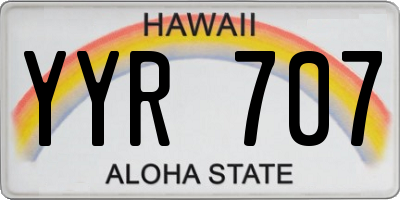 HI license plate YYR707
