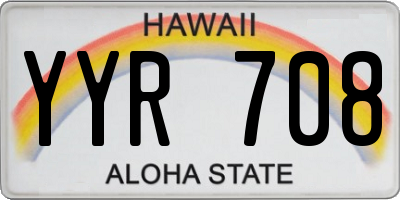 HI license plate YYR708