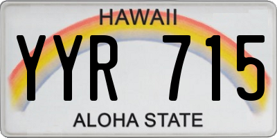 HI license plate YYR715