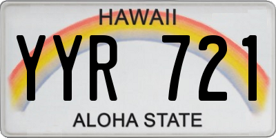 HI license plate YYR721