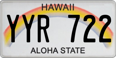 HI license plate YYR722