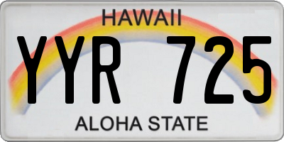 HI license plate YYR725
